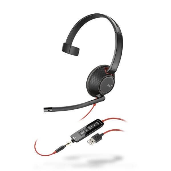 50 x Plantronics Blackwire C5210 Mono USB A Headset - Refurbished